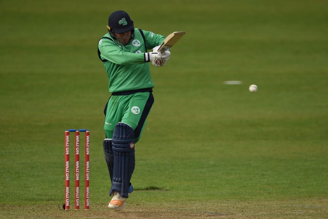 Gary Wilson plays a pull, Ireland v New Zealand, Malahide, 5th ODI, May 21, 2017