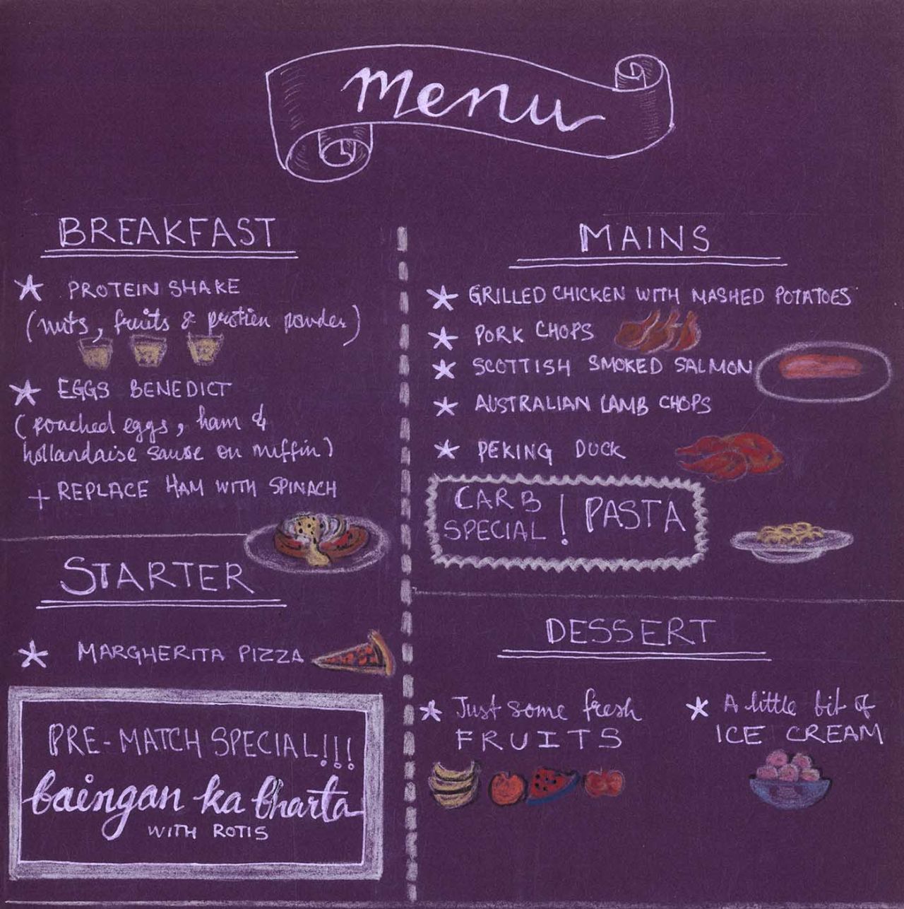 Illustration: Food menu