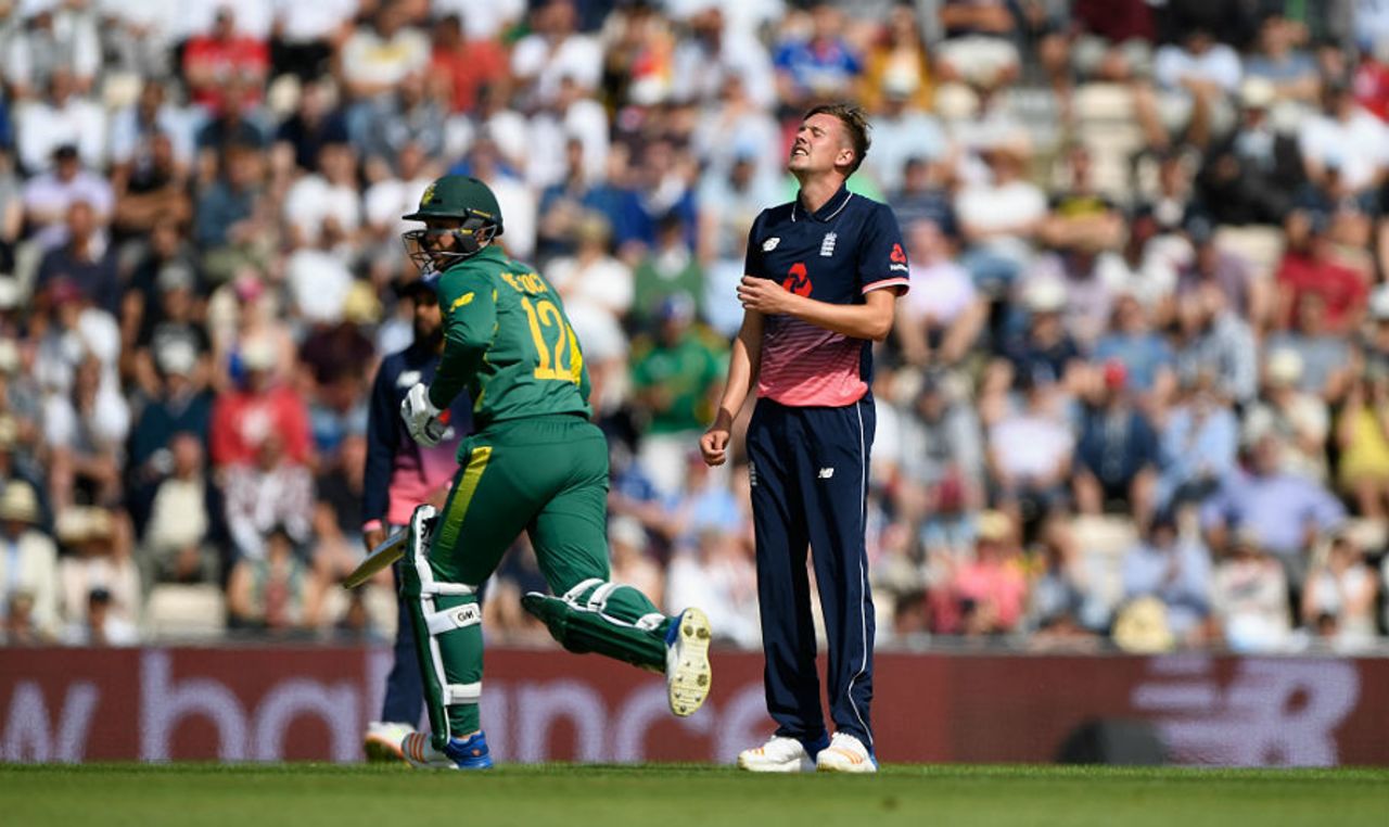 Jake Ball was included after Chris Woakes suffered a quad niggle, England v South Africa, 2nd ODI, Ageas Bowl, May 27, 2017