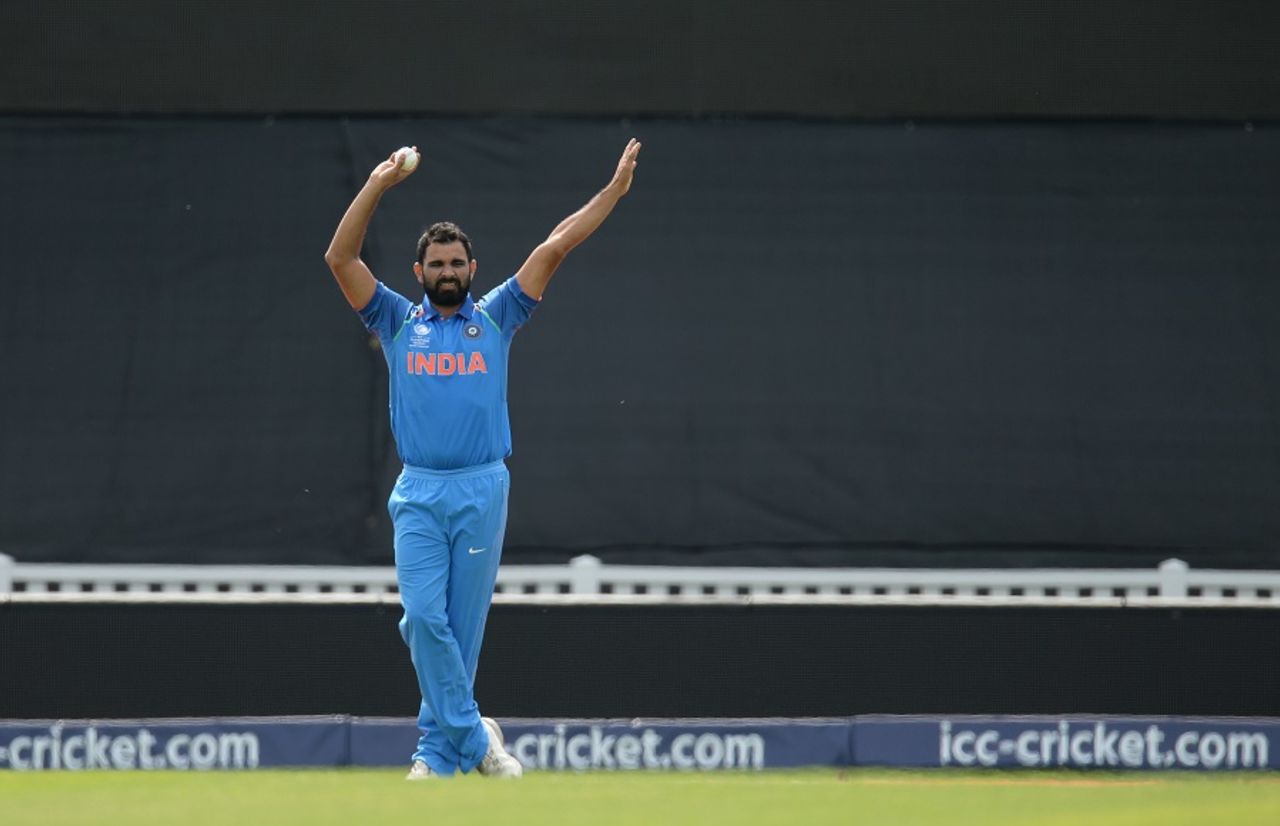 Mohammed Shami had a solid workout, India v New Zealand, Champions Trophy warm-ups, London, May 28, 2017
