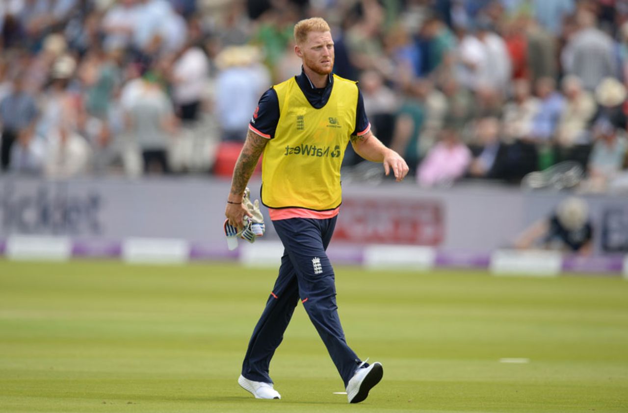 Ben Stokes was performing 12th man duties after being rested, England v South Africa, 3rd ODI, Lord's, May 29, 2017