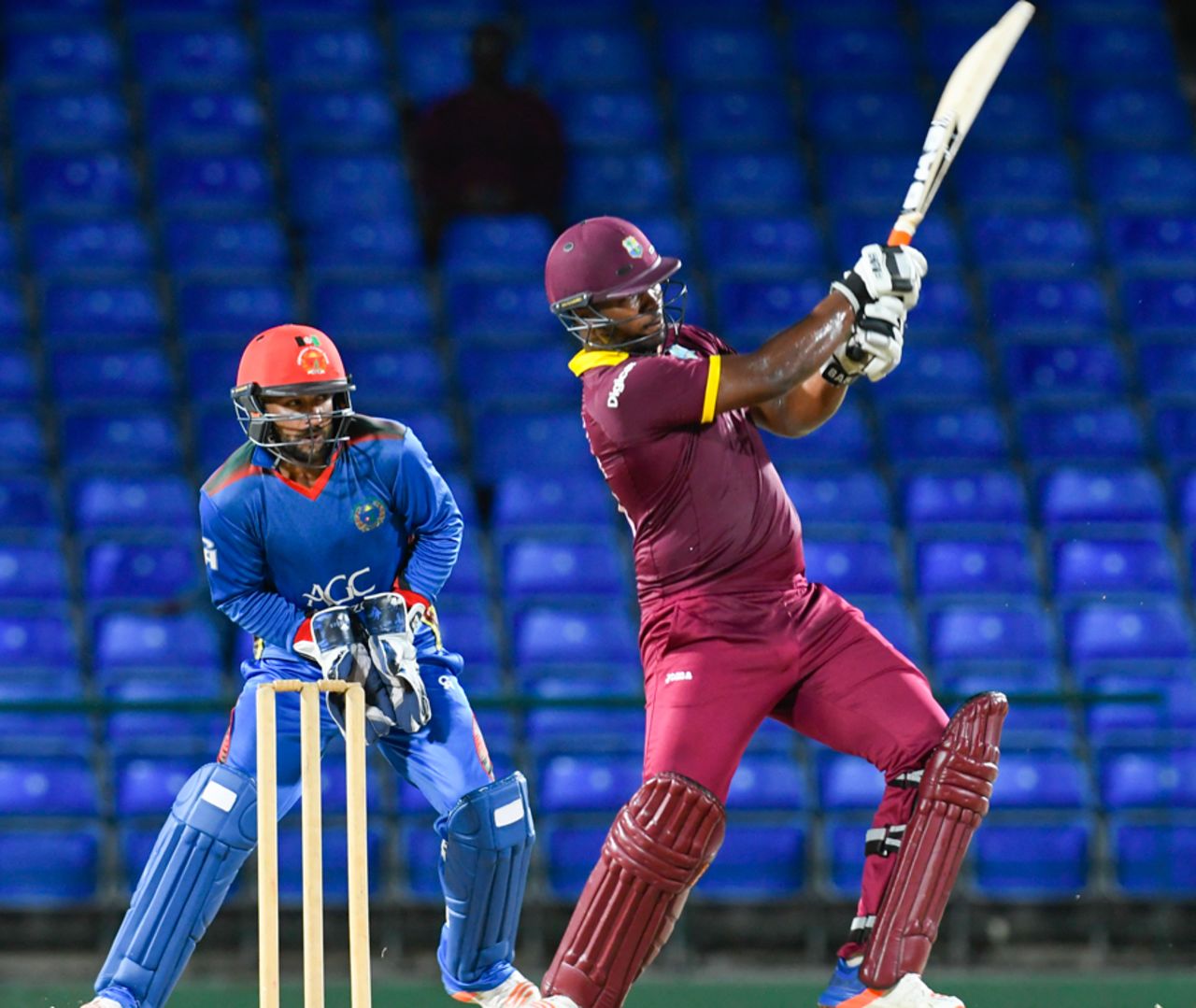 Johnson Charles pulls one over midwicket, WICB President's XI v Afghanistan, warm-up T20I, St Kitts, May 30, 2017