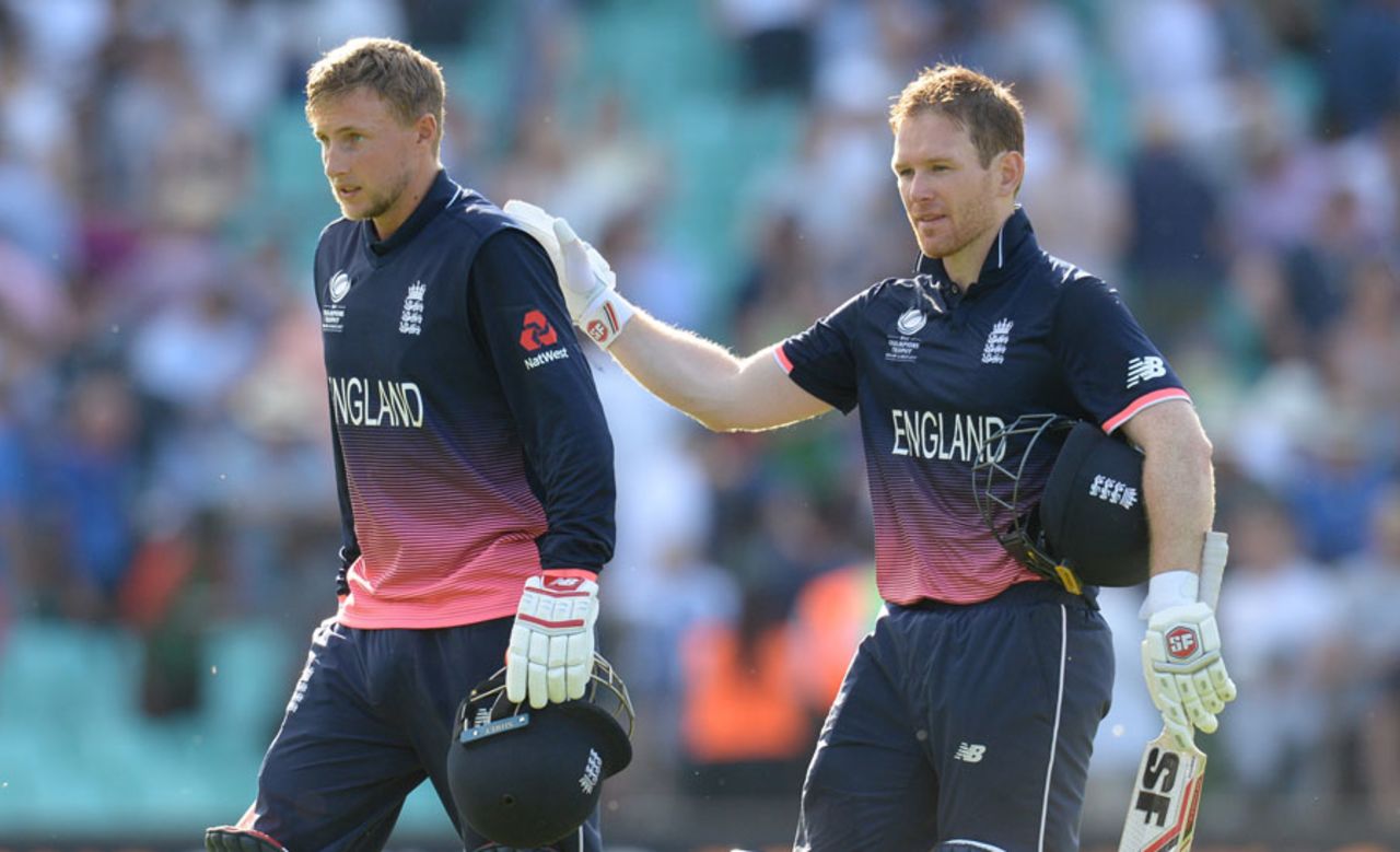 Joe Root and Eoin Morgan saw England home with an unbroken 143-run stand, England v Bangladesh, Champions Trophy, Group A, The Oval, June 1, 2017