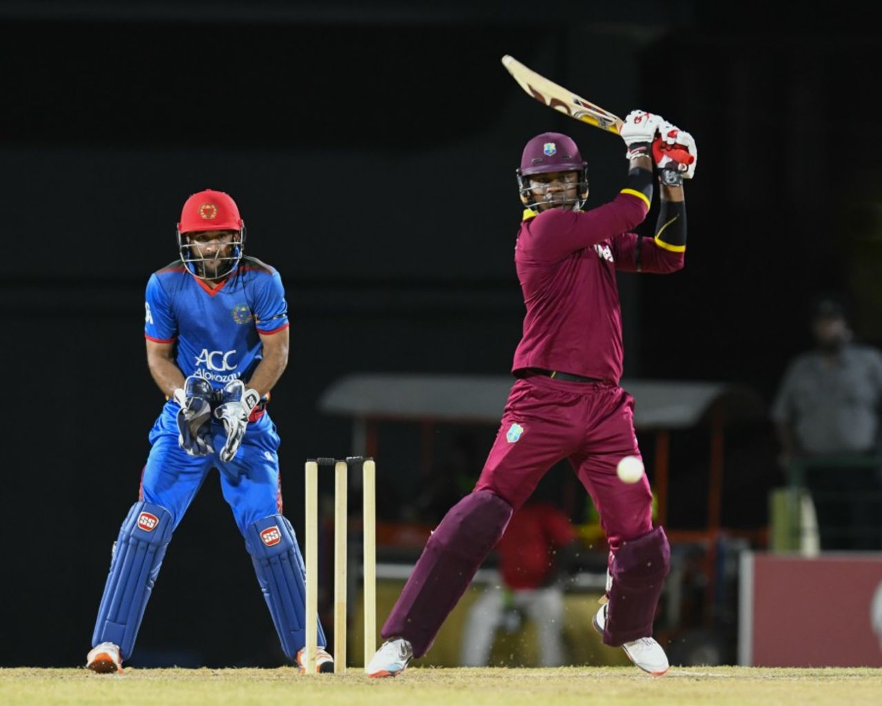 Marlon Samuels eased West Indies' chase with 35, West Indies v Afghanistan, 1st T20, Basseterre, June 2, 2017
