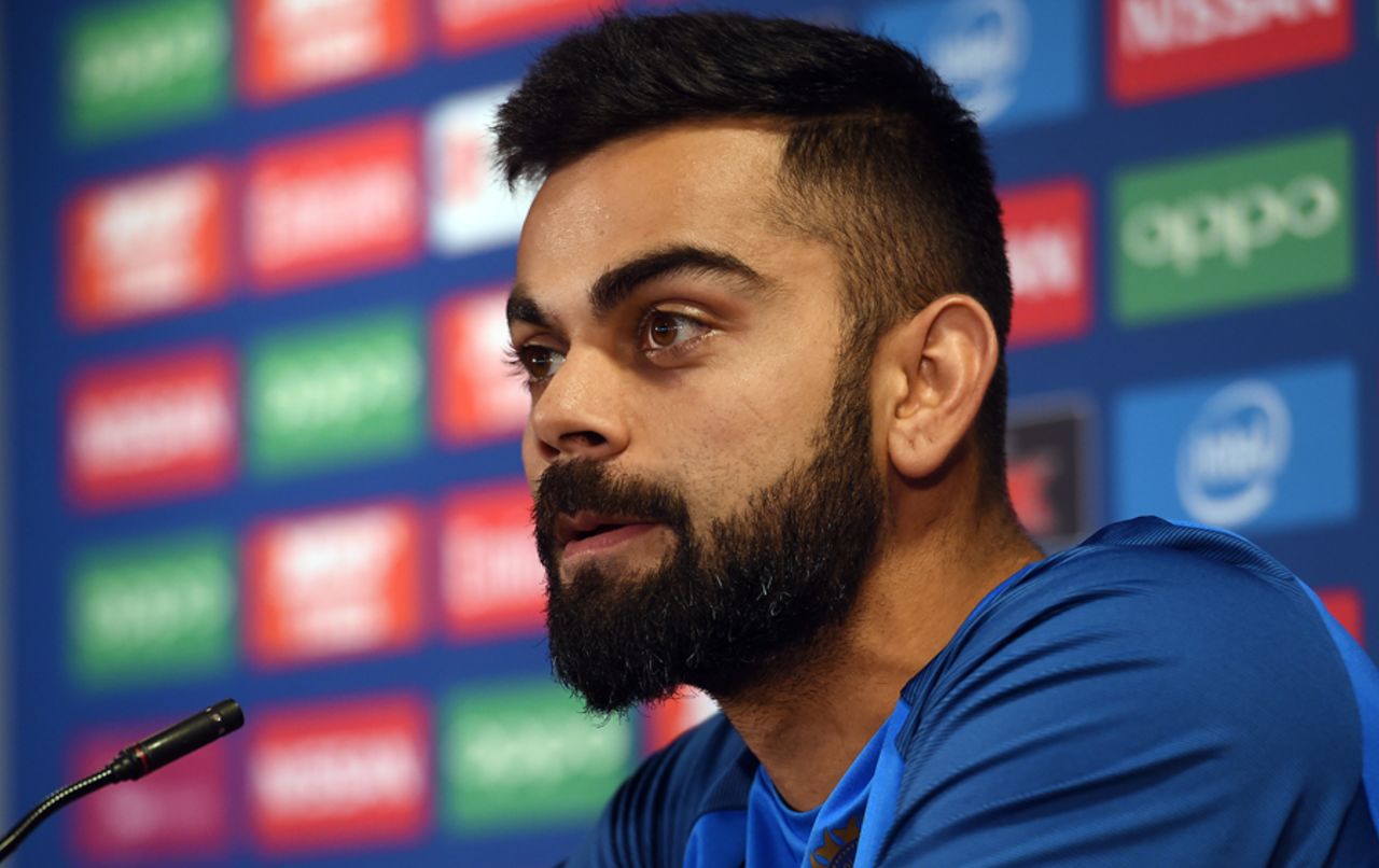 Virat Kohli speaks at a pre-match press conference, India v Pakistan, Champions Trophy, Group B, Birmingham, June 3, 2017