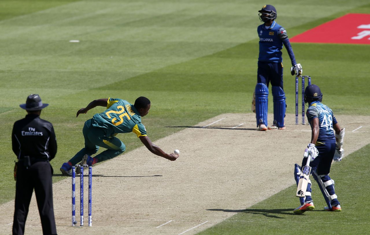 Kagiso Rabada dropped two return catches in his first spell, South Africa v Sri Lanka, Champions Trophy, Group B, The Oval, June 3, 2017