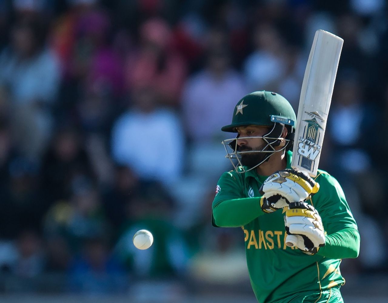 Mohammad Hafeez made a scratchy 33 , India v Pakistan, Champions Trophy, Group B, Birmingham, June 4, 2017