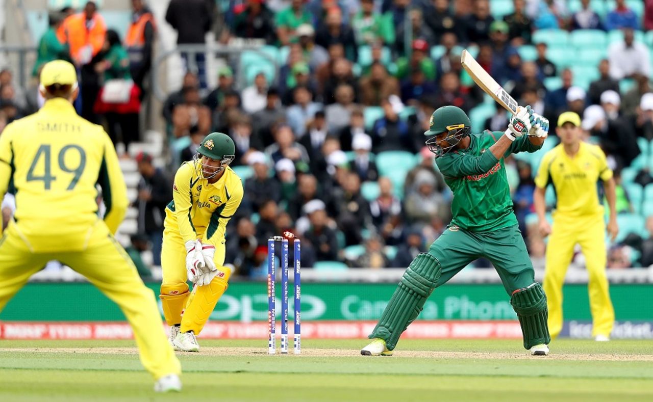 Mahmudullah sliced the ball onto his stumps off Adam Zampa, Australia v Bangladesh, Champions Trophy 2017, The Oval, London, June 5, 2017