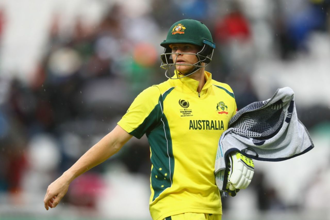 Rain threatened Australia's Champions Trophy chances, but not Steven Smith's bat, Australia v Bangladesh, Champions Trophy 2017, The Oval, London, June 5, 2017