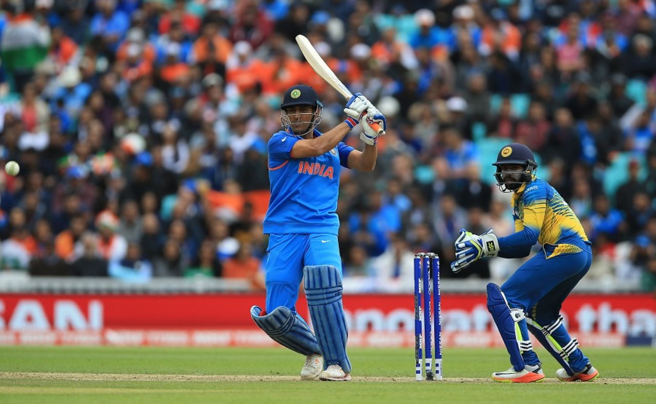 MS Dhoni struck a fifty to help India finish off on a high, India v Sri Lanka, Champions Trophy 2017, The Oval, London, June 8, 2017