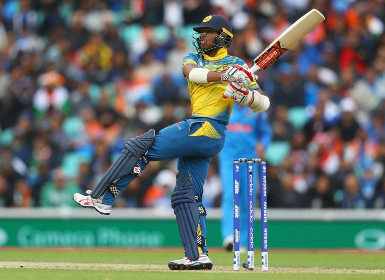 Kusal Mendis is quick on a pull, India v Sri Lanka, Champions Trophy 2017, The Oval, London, June 8, 2017