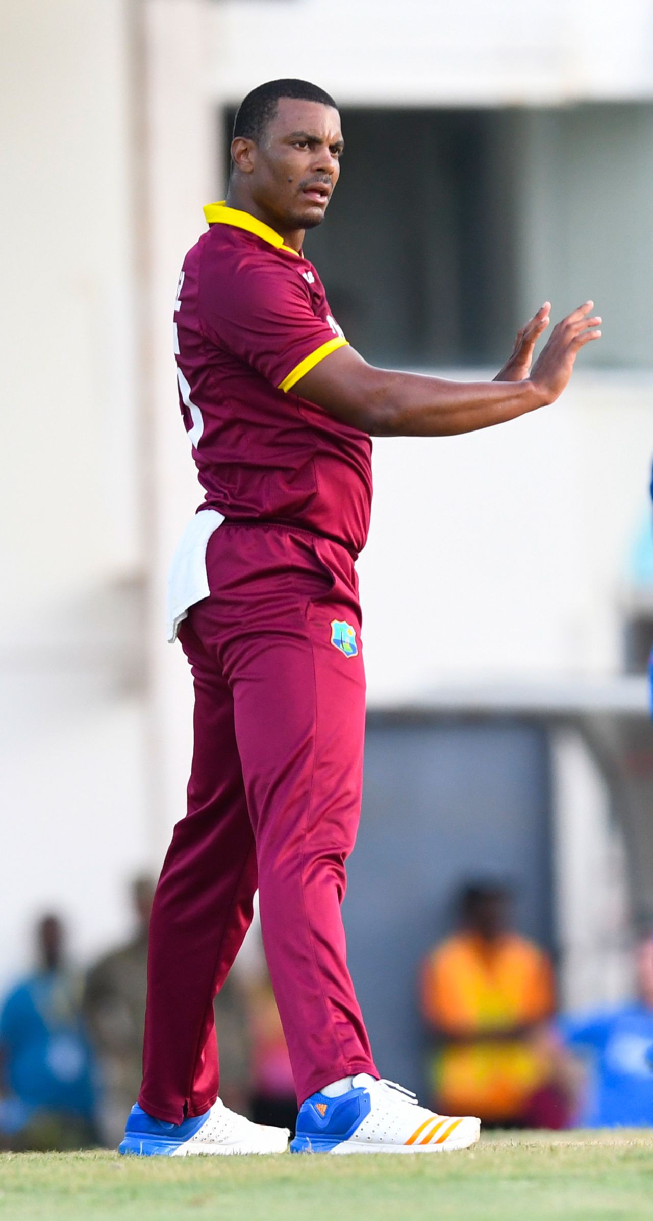 Shannon Gabriel reacts in the field, West Indies v Afghanistan, 2nd ODI, Gros Islet, June 11, 2017