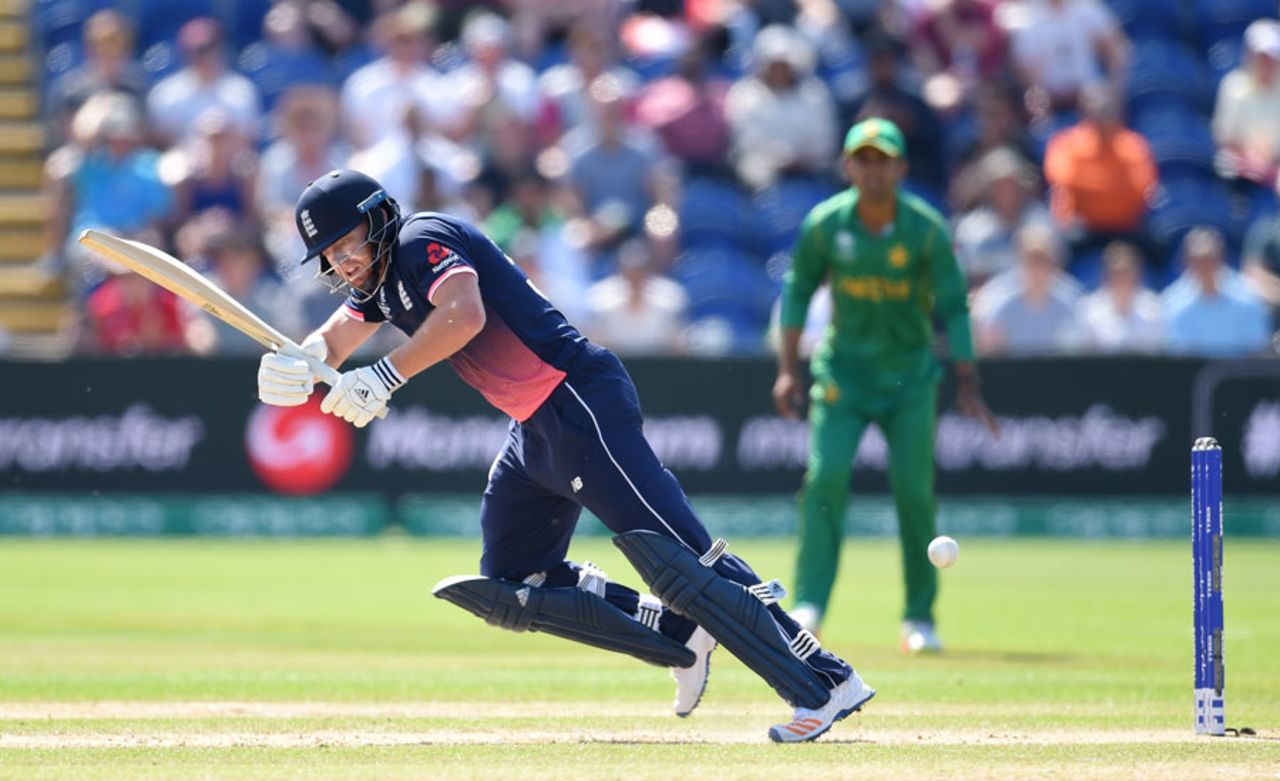 Jonny Bairstow survived a review second ball on his recall to the side, England v Pakistan, Champions Trophy, 1st semi-final, Cardiff, June 14, 2017