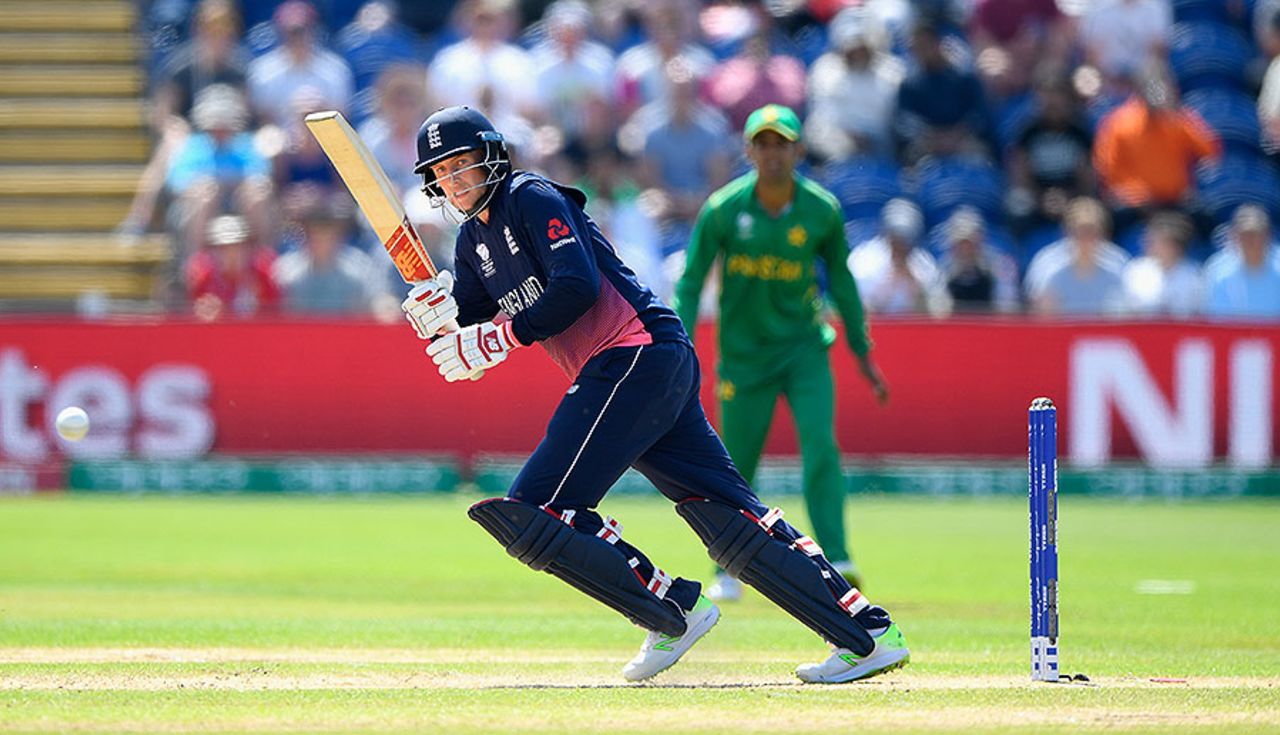 Joe Root clips through the leg side, England v Pakistan, Champions Trophy, 1st semi-final, Cardiff, June 14, 2017