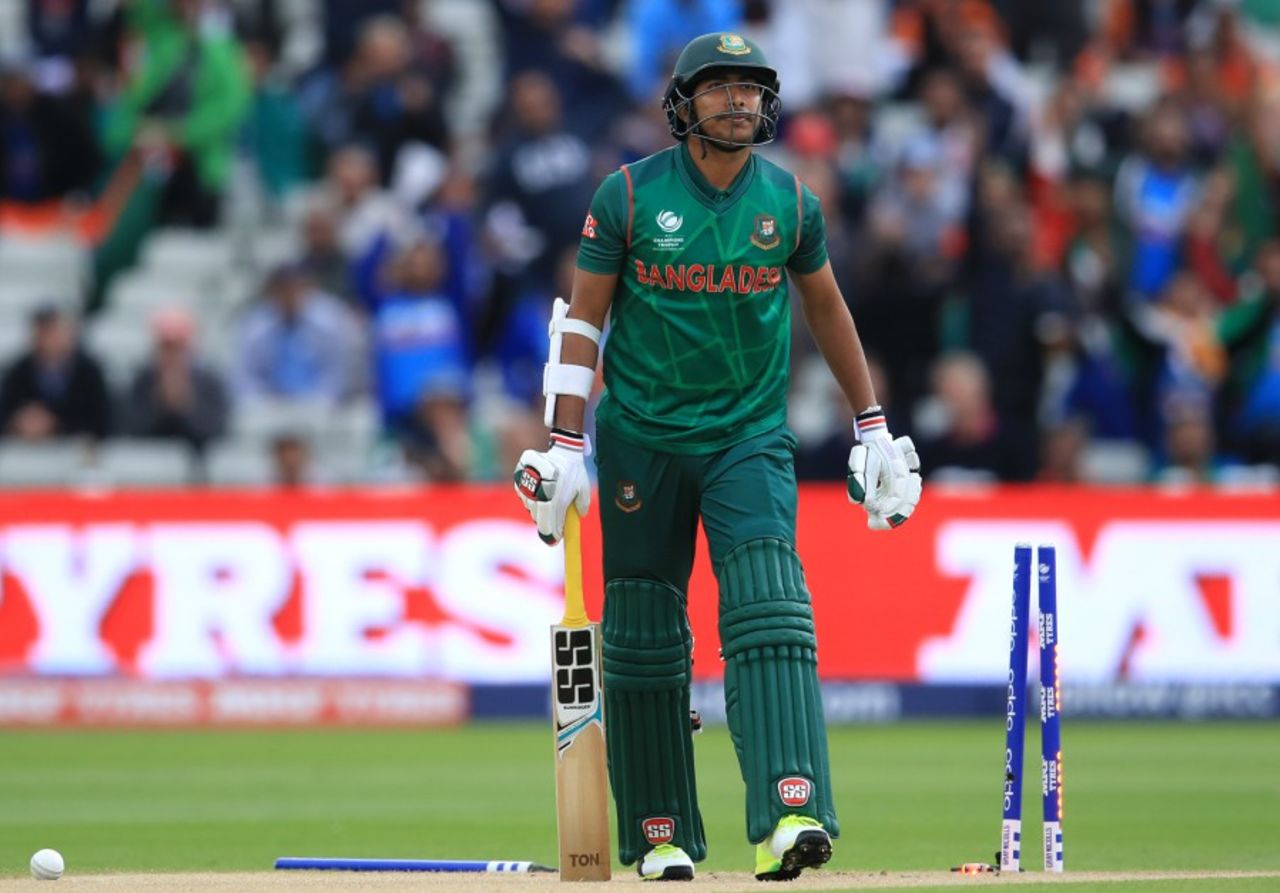 Soumya Sarkar was bowled in the first over, Bangladesh v India, Champions Trophy 2017, Edgbaston, June 15, 2017