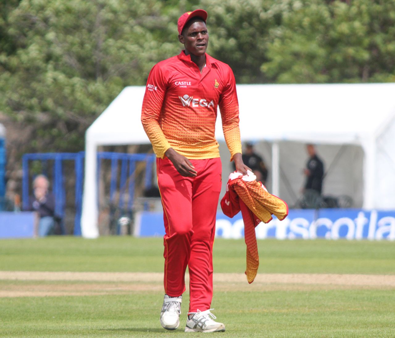 Richard Ngarava conceded the joint second-most expensive ODI figures by a Zimbabwean with 1 for 96, Scotland v Zimbabwe, 1st ODI, Edinburgh, June 15, 2017