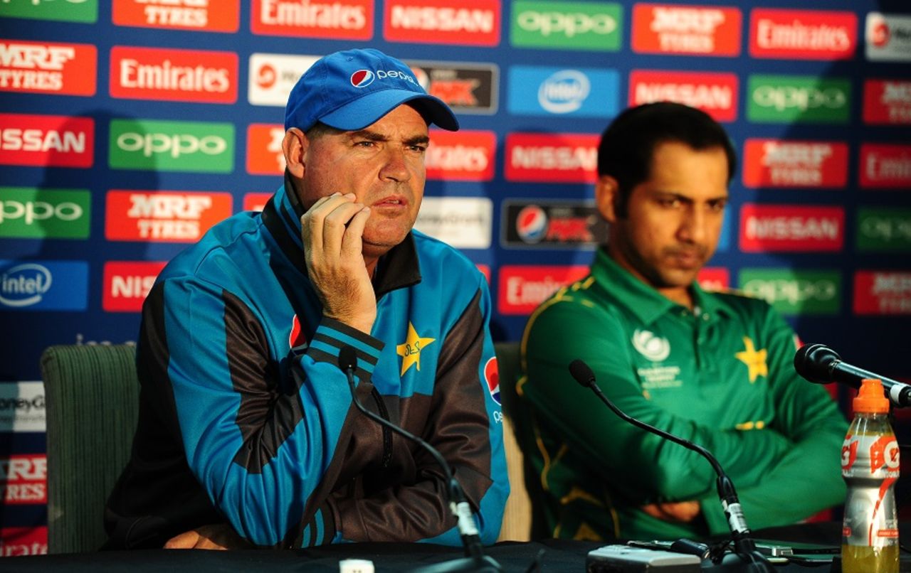 The coach Mickey Arthur addresses the media ahead of Pakistan's Champions Trophy final against India at The Oval, London, June 17, 2017