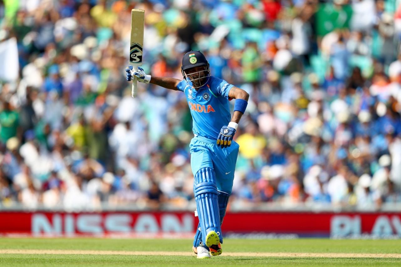 Hardik Pandya makes his displeasure known after his blitz ended with a miscommunication, India v Pakistan, Final, Champions Trophy 2017, The Oval, London, June 18, 2017