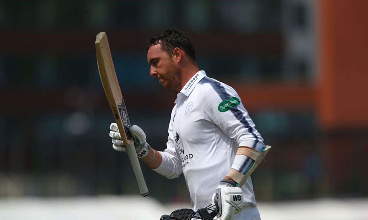 Kyle Abbott was left stranded three runs short of a maiden century, Lancashire v Hampshire, Specsavers County Championship, Division One, Old Trafford, June 20, 2017