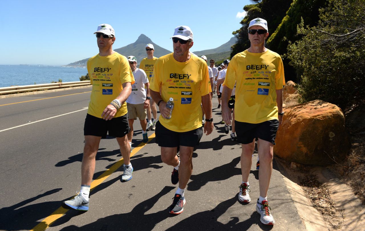 Ian Botham at one of his fundraising walks, Cape Town, December 10, 2015