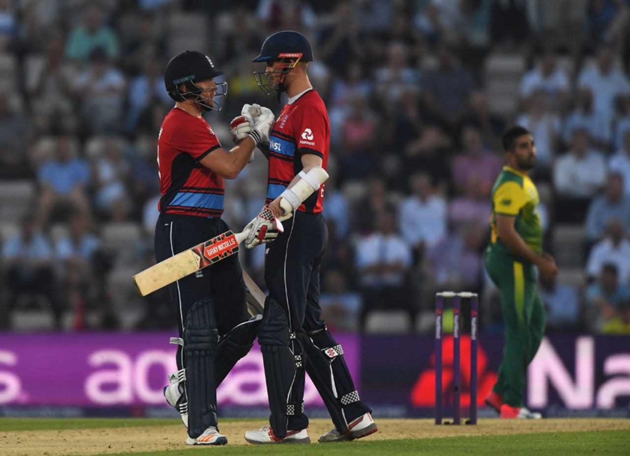 Jonny Bairstow and Alex Hales put on an unbroken stand of 98, England v South Africa, 1st T20I, Ageas Bowl, June 21, 2017