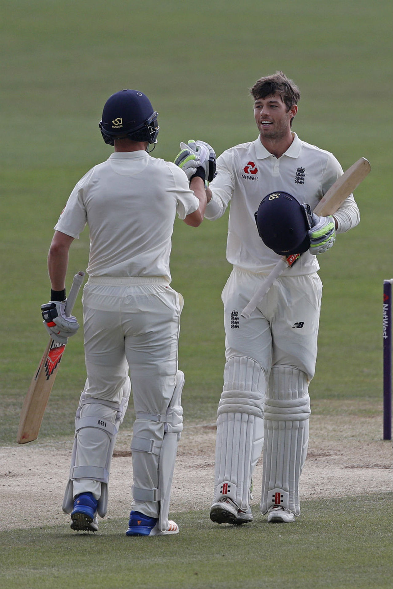 Ben Foakes celebrates reaching his hundred for England Lions, England Lions v South Africa A, unofficial Test, Canterbury, 2nd day, July 22, 2017