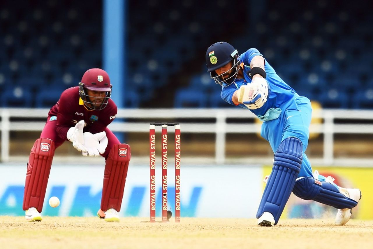 Virat Kohli plays a crisp inside out drive, West Indies v India, 1st ODI, Port-of-Spain, June 23, 2017