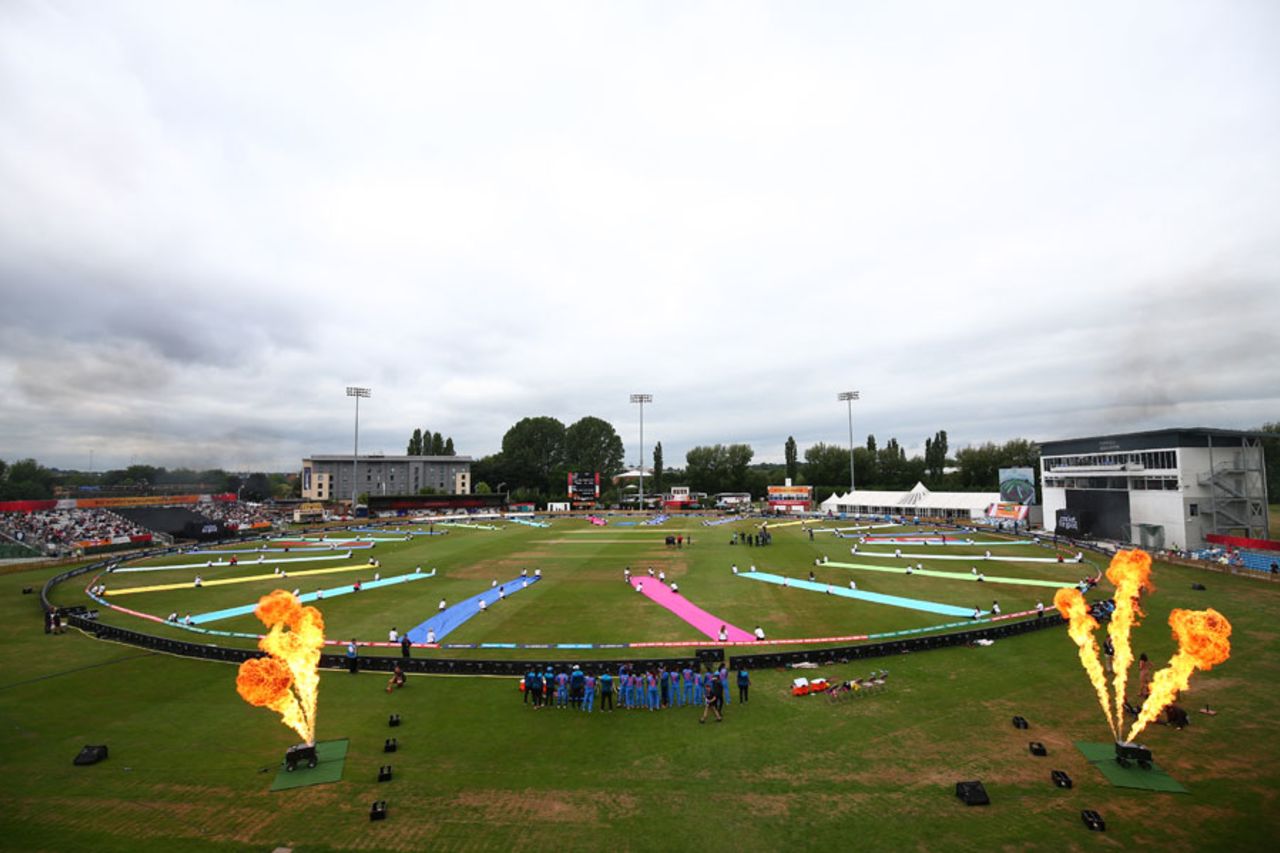 Derby's County Ground was decked out for the start of the tournament, England v India, Women's World Cup, Derby, June 24, 2017