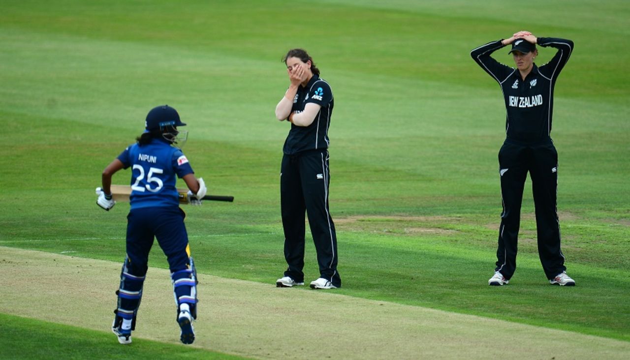Holly Huddleston rues a chance, New Zealand v Sri Lanka, Women's World Cup, Bristol, June 24,2017