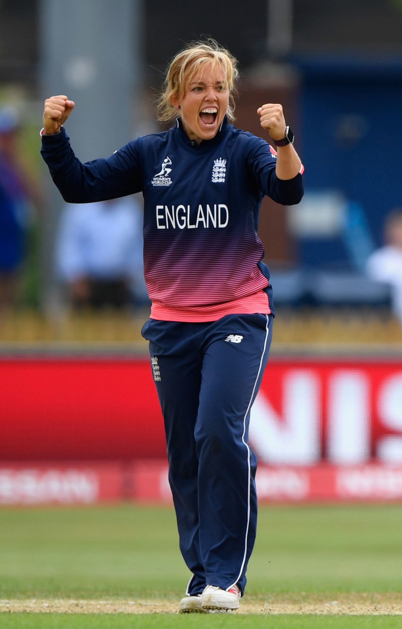 Danielle Hazell claimed the wicket of Punam Raut, England v India, Women's World Cup, Derby, June 24, 2017