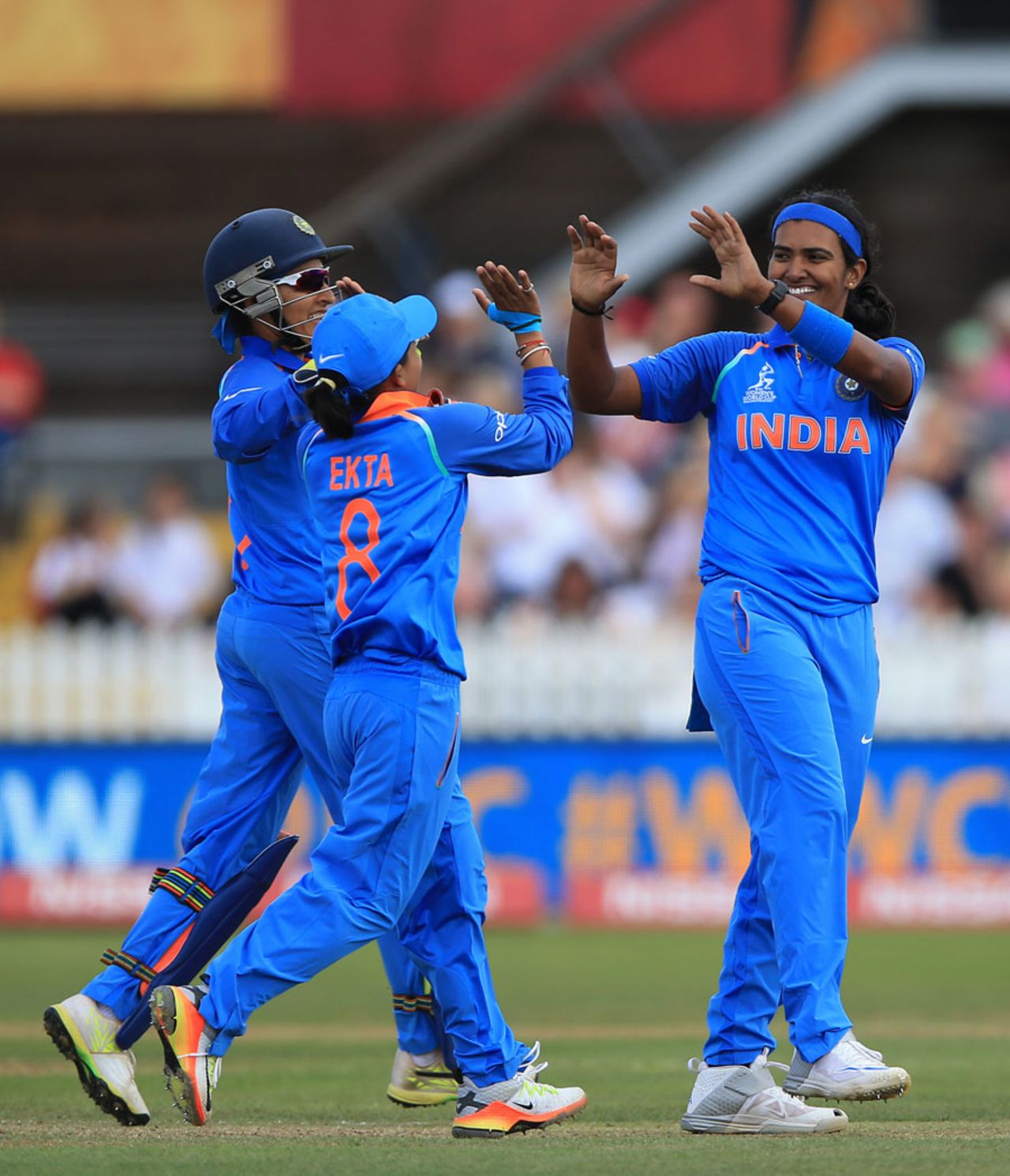 Shikha Pandey struck twice in her opening spell, England v India, Women's World Cup, Derby, June 24, 2017