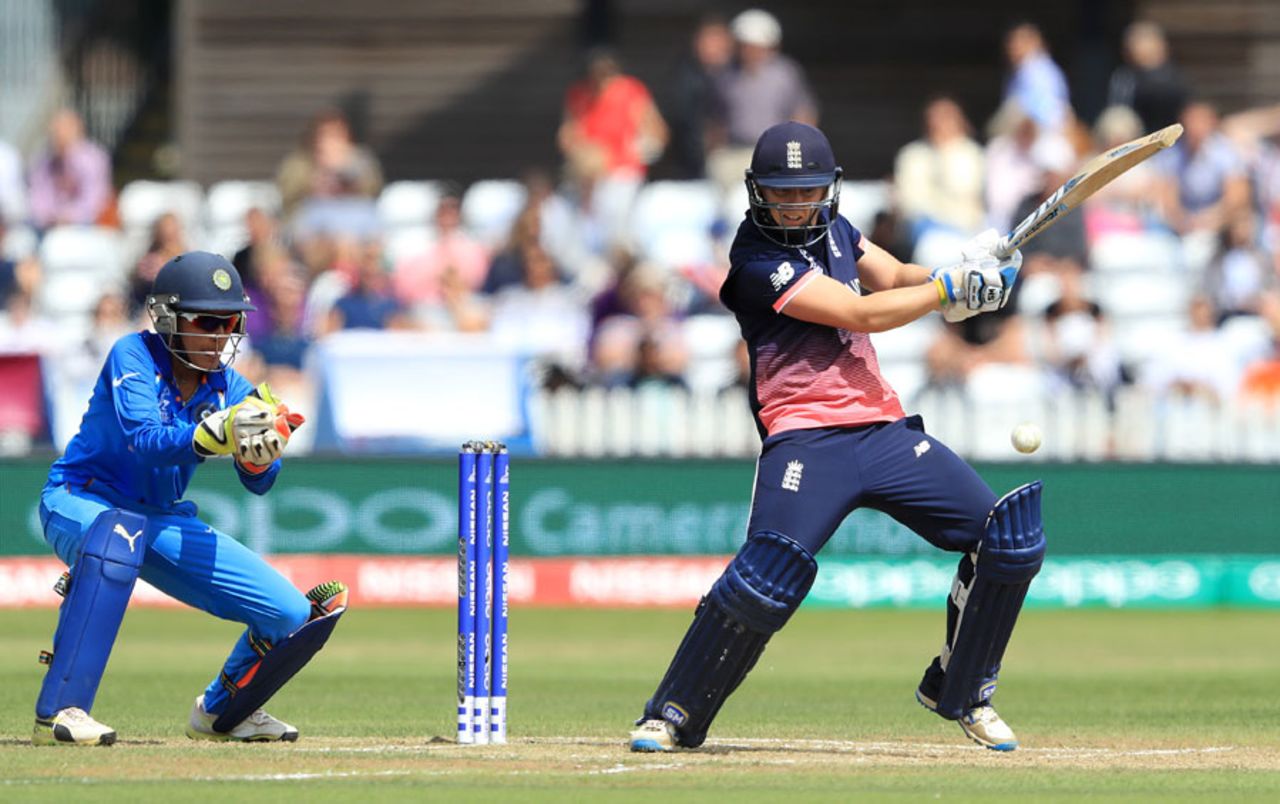 Heather Knight battled for the England cause, England v India, Women's World Cup, Derby, June 24, 2017