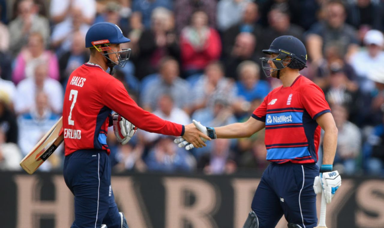 Alex Hales and Dawid Malan put on a century stand, England v South Africa, 3rd T20I, Cardiff, June 25, 2017