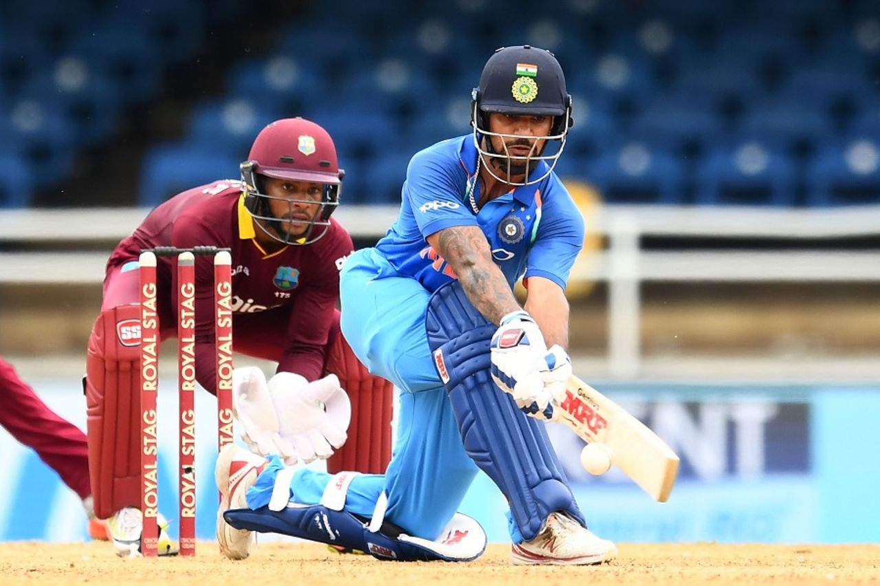 Shikhar Dhawan struck a fluent half-century, West Indies v India, 2nd ODI, Port-of-Spain, June 25, 2017