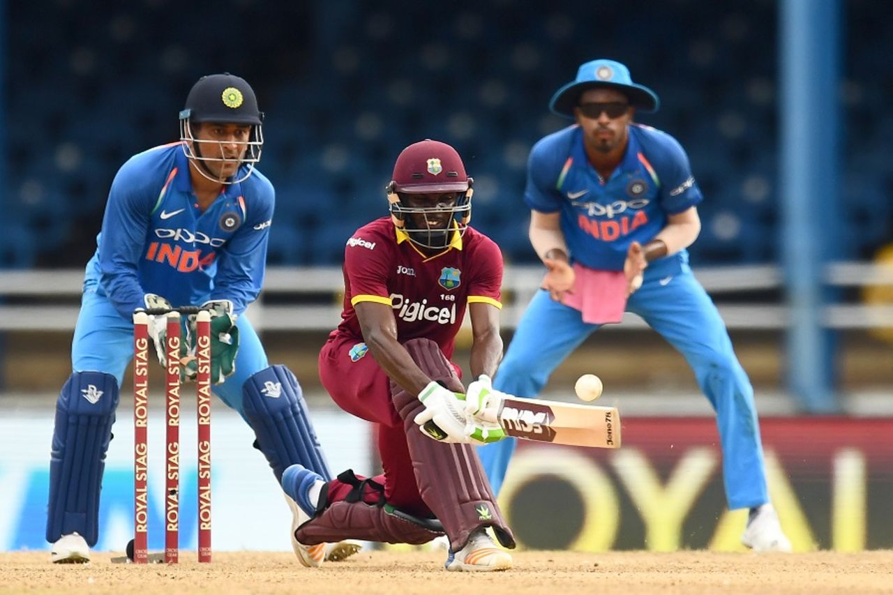 Jonathan Carter brings out his unorthodoxy, West Indies v India, 2nd ODI, Port-of-Spain, June 25, 2017
