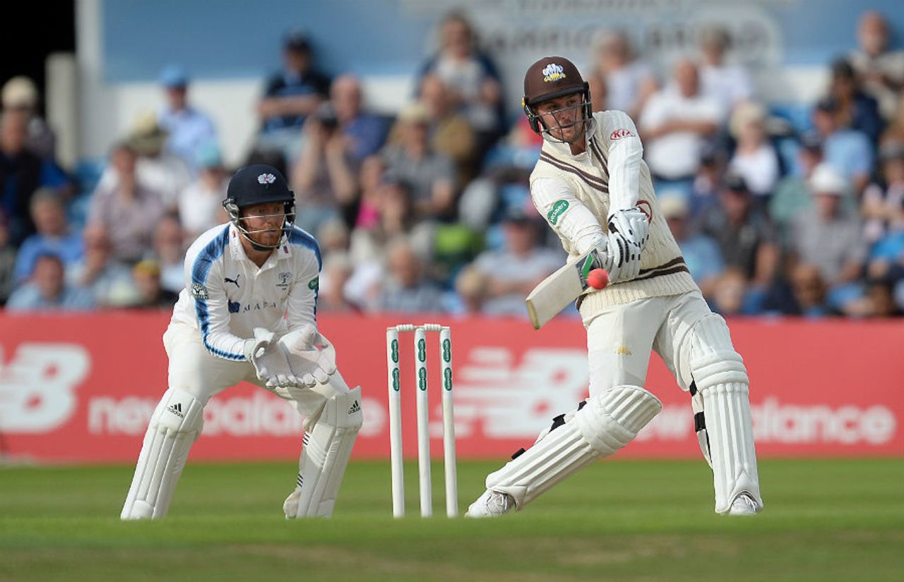 Jason Roy pulls through midwicket, Yorkshire v Surrey, Specsavers County Championship Division One, Headingley, 1st day, June 26, 2017