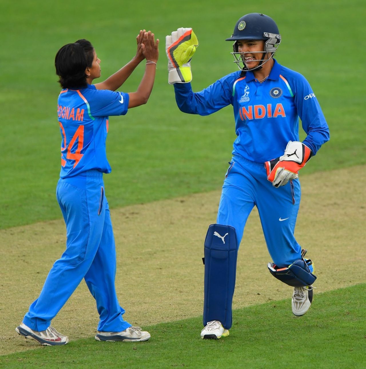 Poonam Yadav and Sushma Verma combined to dismiss Merissa Aguilleira, India v West Indies, Women's World Cup, Taunton, June 29, 2017