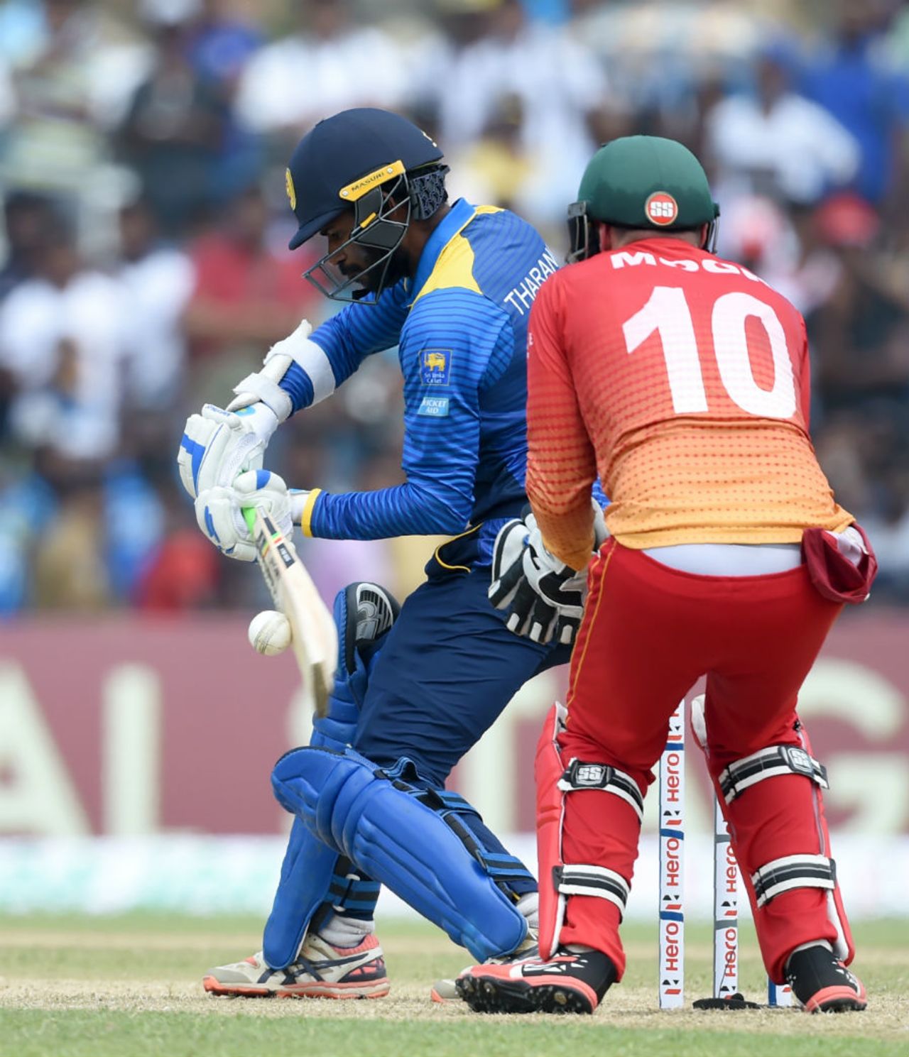 Upul Tharanga glides one through the off side during the course of his 73-ball 79, Sri Lanka v Zimbabwe, 1st ODI, Galle, June 30, 2017