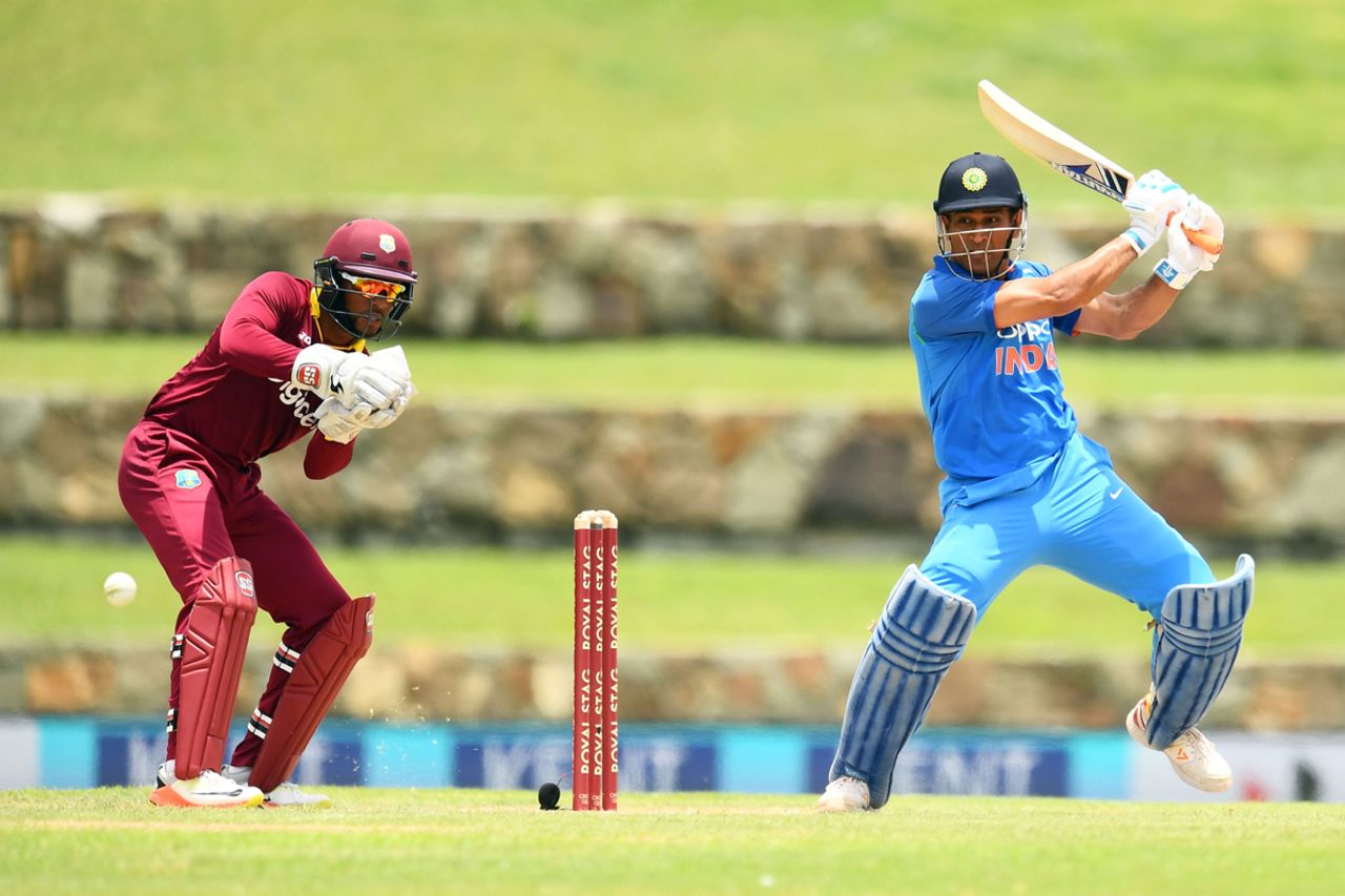 MS Dhoni rocks back to cut, West Indies v India, 3rd ODI, Antigua, June 30, 2017