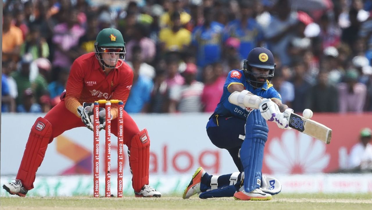 Niroshan Dickwella steadied Sri Lanka's chase, Sri Lanka v Zimbabwe, 2nd ODI, Galle, July 2, 2017