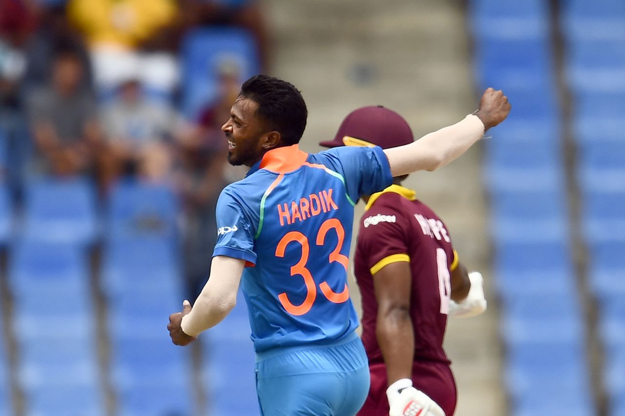 Hardik Pandya had Shai Hope out caught behind, West Indies v India, 4th ODI, Antigua, July 2, 2017