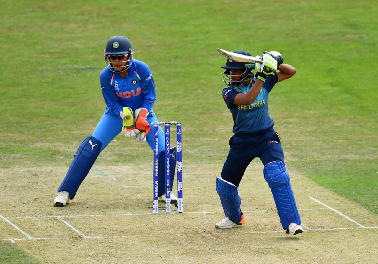 Shashikala Siriwardene carves one off the back foot, India v Sri Lanka, Women's World Cup 2017, Derby, July 5, 2017
