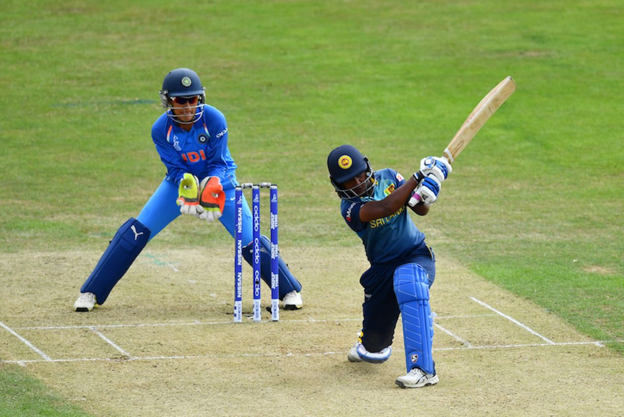 Ama Kanchana could hardly bother the Indian bowlers, India v Sri Lanka, Women's World Cup 2017, Derby, July 5, 2017