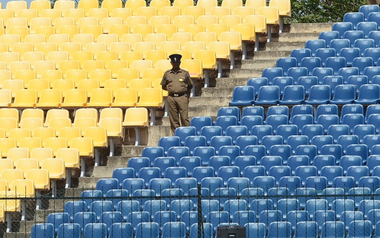 Police protection... for empty seats? Sri Lanka v Zimbabwe, 3rd ODI, Hambantota, July 6, 2017
