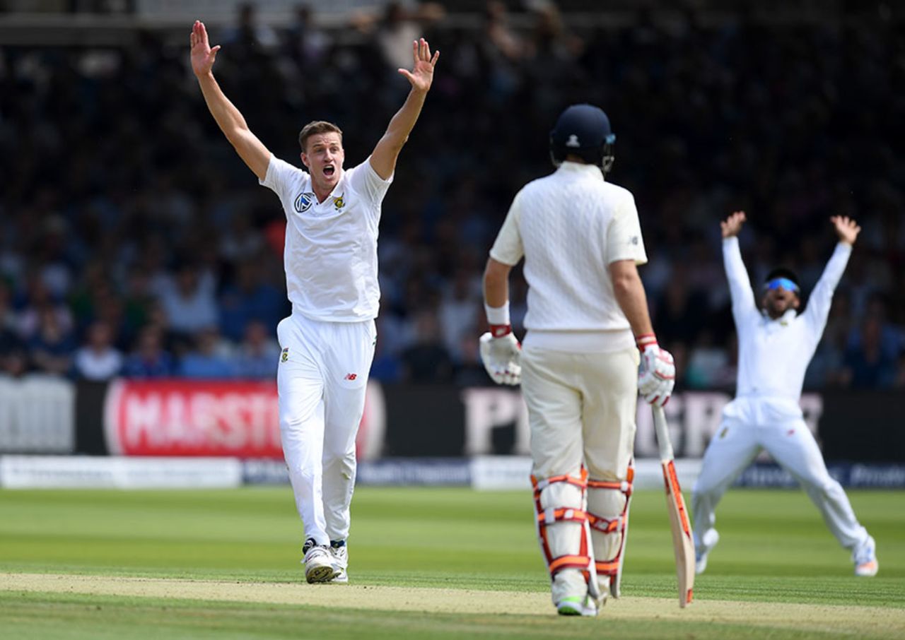 Morne Morkel pinned Gary Ballance lbw during South Africa's productive morning, England v South Africa, 1st Investec Test, Lord's, 1st day, July 6, 2017