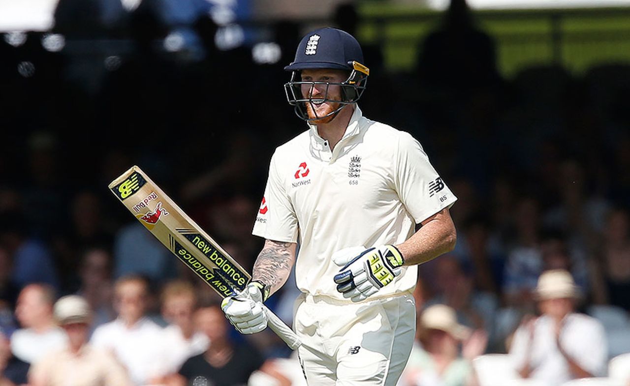 Ben Stokes had to celebrate his fifty twice after a scoring mix-up, England v South Africa, 1st Investec Test, Lord's, 1st day, July 6, 2017