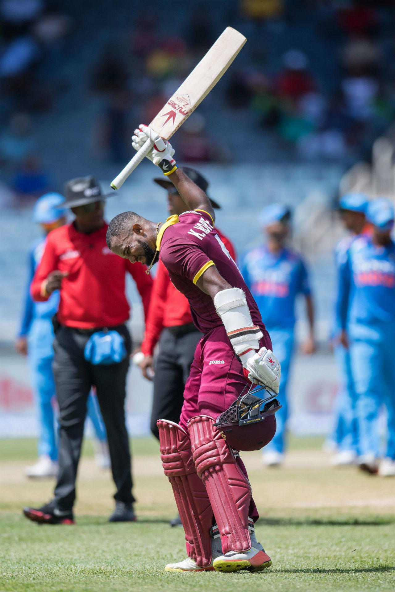 Kyle Hope lets out a cry of anguish after holing out to midwicket, West Indies v India, 5th ODI, Kingston, July 6, 2017