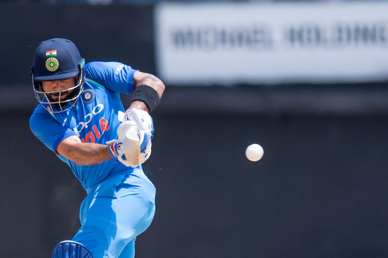 Virat Kohli pulls, West Indies v India, 5th ODI, Kingston, July 6, 2017