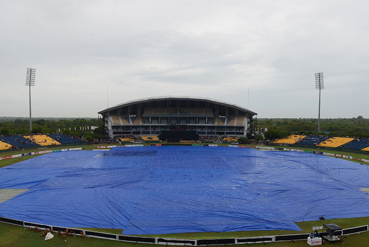Rain halted play for more than an hour, Sri Lanka v Zimbabwe, 4th ODI, Hambantota, July 8, 2017