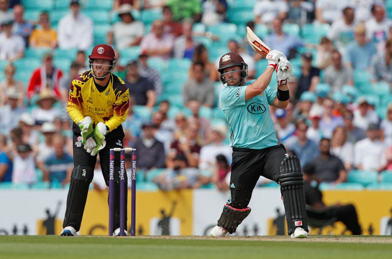 Aaron Finch made an impact for Surrey, Surrey v Somerset, NatWest Blast, South Group, Kia Oval, July 9, 2017